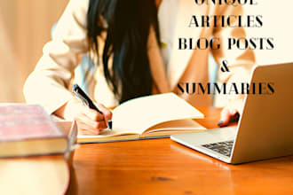 write unique articles, summaries and blog posts