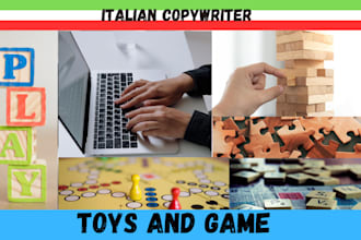write texts on board games and toys in italian