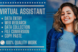 be your virtual assistant for data entry, web research and copy paste
