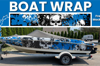 create high level boat wrap design in 24 hours