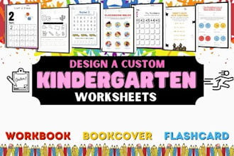 design custom kindergarten worksheet for all subject