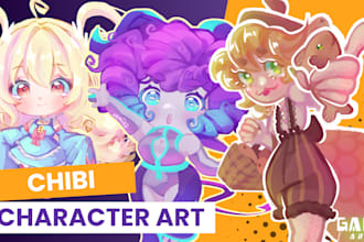 draw cute chibi art or anime character in my unique style