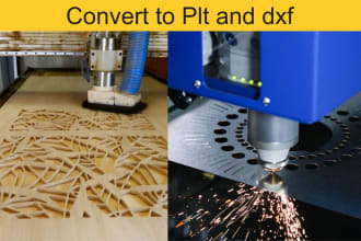 convert your files to dxf or plt for laser,  router cutting