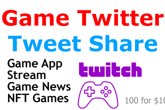 do twitter promotion for games, apps, affiliate link, website