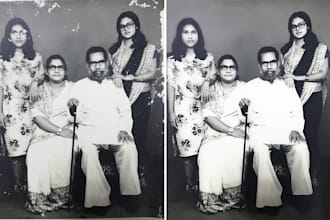 old photo restoration, damage photo retouch