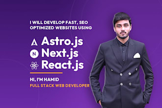 develop seo optimized nextjs, astro, react website that ranks on google