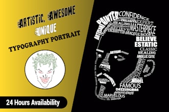 create artistic typography portrait with digital art