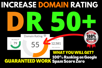 increase domain rating DR 50 ahrefs with dofollow backlinks