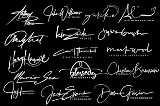design a custom text signature watermark logo photography