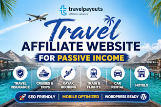 create fast premium travel affiliate website for passive income