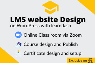 design lms website on wordpress with learndash