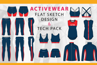 design your activewear and sportswear flats with tech pack