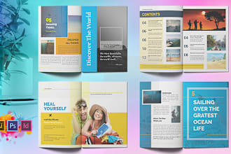 design premium magazine, layout with custom graphics