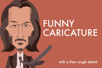 make a funny cartoon caricature with a free rough sketch