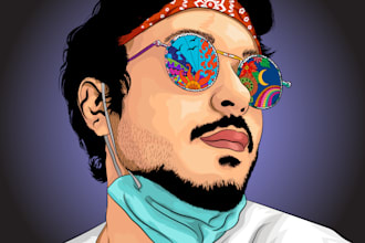 make funky digital art portrait for you
