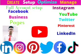 create set up your youtube channel and facebook business page