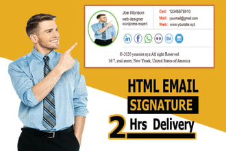 design clickable html email signature, html email template