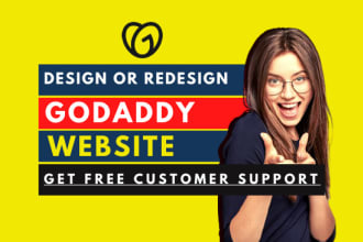 design or redesign godaddy website on godaddy builder and ecommerce online store