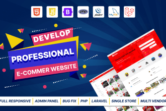 develop professional ecommerce website in php laravel