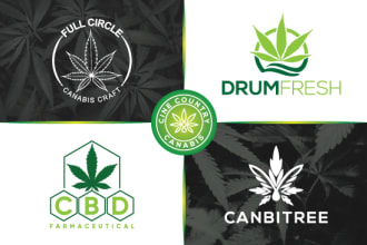 design cannabis medical hemp natural cbd oil logo