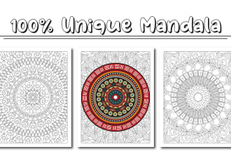 draw unique mandala coloring book pages