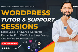 be your divi, elementor pro and wordpress tutor, consultant, helper, coach