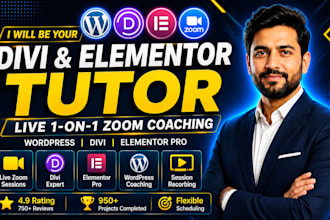 teach you wordpress, divi or elementor pro on zoom