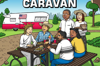 draw an illustrative podcast cover