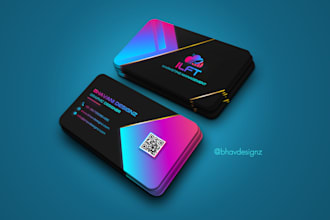 create modern and unique double sided business card design