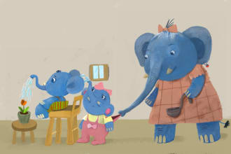 draw digital illustration animals