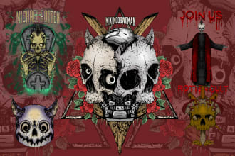 do design dark art, skull for t shirt or clothing design