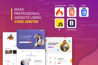 develop website and fix existing website using codeigniter