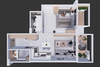 render the 2d,3d floorplan architectural interior,d5 render