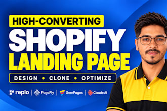 design or clone a shopify landing page using replo, pagefly and gempages