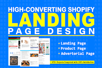design or clone shopify landing page using pagefly, gempages, replo