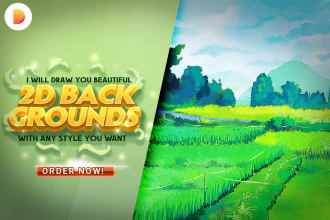draw 2d anime style background, environment, game and animation