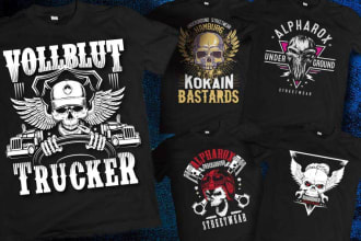 do vintage eye catching skull t shirt design