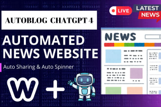create automated news website autoblog, wordpress RSS ai auto blogging site
