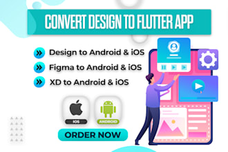 convert xd figma psd UI UX to flutter android ios app frontend