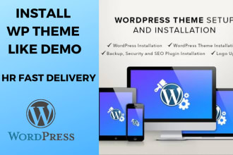 install wordpress theme setup exactly like demo