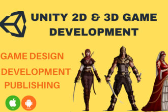 develop unity 2d or 3d game for android or ios
