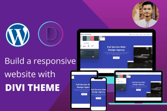 design divi wordpress website with divi theme, in 24hours