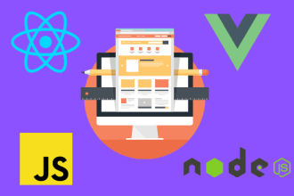 develop and design web apps with react js vue js node js