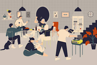 draw modern flat vector character or illustration