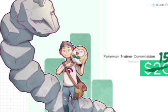 draw you as anime style pokemon trainer