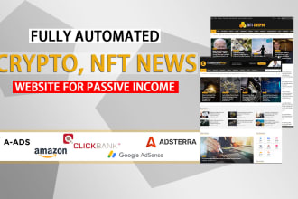 create an automated wordpress crypto, nft news website for passive income