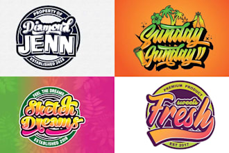 make custom handwritten typography graffiti lettering retro 70s font logo design