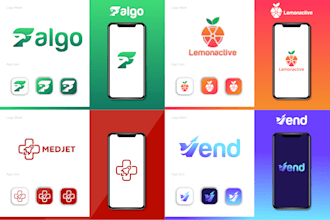 do modern minimalist business logo design app icon design