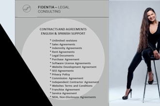 draft legal contracts, service agreements,privacy policy, nda