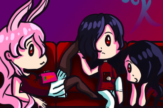 draw cute chibi character and stickers
